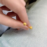 水貝之星黃金耳釘999足金經(jīng)典球形磨砂耳環(huán)耳飾新年送女友七夕三八節禮物 小版 約1.26g 曬單實(shí)拍圖