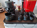 卡絲拉狄（Cathyladi）高檔紫砂茶具套裝家用辦公功夫茶藝茶具用品中式茶壺高檔禮物 如意藍(lán)石磨自動(dòng)茶具+茶盤 12頭 曬單實(shí)拍圖