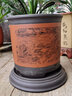 爵遇良品 精品紫砂花盆蘭花盆帶托盤(pán)藝術(shù)創(chuàng)意室內(nèi)花盆大號(hào)客廳高檔花盆 清明上河圖-紅色 配紫砂托盤(pán) 大 曬單實(shí)拍圖