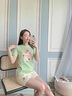 FEISIMI輕奢品牌夏裝2025年夏天新款連衣裙女夏季女裝衣服女神范套裝裙子 綠色 L 曬單實(shí)拍圖