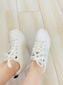 MEI DI LAN品牌內增高小白鞋女真皮2025春秋單鞋韓版休閑百搭8cm厚底松糕鞋 米白色 35 曬單實(shí)拍圖