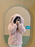 拉拉波波 设计感春冬新款可爱兔耳朵帽爱心刺绣颗粒毛绒外套女CBBD-WSDR11 粉色 L 晒单实拍图