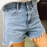 安卡丹牛仔短褲女高腰夏薄款韓版寬松顯瘦女學(xué)生A字百搭外穿熱褲子6656 淺藍 27 曬單實(shí)拍圖