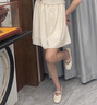 珂卡芙官方法式瑪麗珍鞋女鞋2024春季配裙子低跟單鞋女珍珠吊墜女小皮鞋 米色 跟高4cm 37 曬單實(shí)拍圖