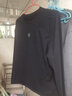 Mr.Bu精致絨面logo字母印花長(cháng)袖T恤男士簡(jiǎn)約內搭衫KT01765斷碼清倉 曜巖黑 2XL (185) 曬單實(shí)拍圖