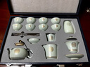 鴻冠汝窯功夫茶具套裝復(fù)古描金汝瓷茶道茶壺蓋碗整套家用辦公送禮禮盒 14件汝窯金福（豪華組）禮盒裝 曬單實拍圖