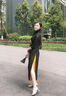 逸福旗袍外搭開衫長(zhǎng)款防曬衣 外披春秋女裝 立領(lǐng)中國(guó)風(fēng)披肩雪紡?fù)馓渍?黑色 M 曬單實(shí)拍圖