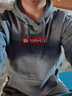 李寧（LI-NING） 衛(wèi)衣男春秋季潮流休閑情侶套頭連帽薄絨針織冬裝運(yùn)動(dòng)加厚外套 火石藍(lán)-字母標(biāo)【薄絨款】 XL 曬單實(shí)拍圖