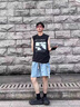百鵲亭美式工裝牛仔短褲男2025夏季潮牌寬松復(fù)古休閑五分褲子男 淺藍(lán)色 XL 曬單實(shí)拍圖