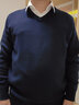 恒源祥100%純羊毛衫男秋冬季保暖加厚長(cháng)袖毛線(xiàn)衫中青年翻領(lǐng)針織打底衫男 曬單實(shí)拍圖