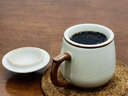 宜杯子 汝窯開片茶杯個(gè)人商務(wù)辦公杯過濾泡茶杯陶瓷水杯茶水分離杯400ml 米黃汝窯天福辦公杯-四件杯 曬單實(shí)拍圖