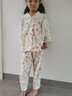 G.DUCKKIDS小黃鴨童裝女童睡衣秋夏季兒童家居服套裝女寶寶空調(diào)服秋冬裝衣服 米白色草莓  120 尺碼5~6歲【110-120cm】 曬單實(shí)拍圖