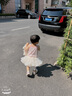 幼歌（YOUGE）女寶寶森系甜美娃娃領(lǐng)襯衫兒童溫暖花朵毛衣馬甲套裝潮 米白襯衫 110 cm 曬單實(shí)拍圖