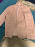 皮爾卡丹（pierre cardin）23年新款格子西裝女春秋款女裝新款短款收腰小西裝外套韓版修身外 粉色 XL 建議110-120斤 曬單實(shí)拍圖
