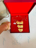 GinzaRim珠寶黃金項鏈女士金鏈牌豬牌足金9999婚慶婚嫁套鏈結婚金項鏈 三只金豬（約20.1-20.2克） 曬單實(shí)拍圖