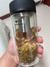 萬(wàn)象（WANXIANG）雙層玻璃杯泡茶杯喝水杯子商務(wù)車(chē)載濾網(wǎng)口杯防漏防燙圓肚杯鵝蛋杯 V17L-皮紋黑 360ml 曬單實(shí)拍圖