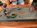 三醒 天然烏金石茶盤(pán)抽屜簡(jiǎn)約現代家用石頭干泡儲水排水兩用式茶臺茶具茶海托盤(pán)套裝 同心磨砂抽屜 80*35*3CM 曬單實(shí)拍圖