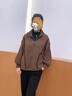 羅蒙（ROMON）媽媽裝秋裝外套洋氣春秋新款小個子短款高貴毛呢上衣服中老年女裝 咖啡外套 L （推薦100-115斤） 曬單實拍圖