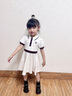 IVY HOUSE常春藤兒童裝女童2024年夏季新款  百搭透氣學(xué)院風(fēng)短袖POLO連衣裙 米白色 110 52cm 曬單實(shí)拍圖