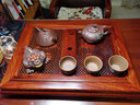 天縱緬甸花梨木茶盤(pán)大果紫檀實(shí)木質(zhì)茶室客廳功夫茶臺紅木茶幾紅木茶盤(pán) 曬單實(shí)拍圖