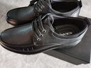 奧康男鞋夏季新款男士商務(wù)休閑皮鞋透氣系帶鏤空涼鞋 黑色 41 曬單實(shí)拍圖