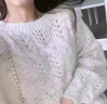 潮牌Avmko毛衣新款馬海毛毛衣女韓版寬松百搭顯瘦套頭長袖慵懶風(fēng)圓領(lǐng)鏤空薄款針織衫 奶米白 均碼 曬單實(shí)拍圖
