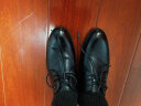 老人头（LAORENTOU）皮鞋男士头层牛皮鞋系带商务正装鞋小码隐形内增高鞋 130362 黑37 实拍图