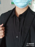 BAOMINGLI襯衫男夏季薄款男士商務(wù)休閑純色免燙短袖修身職業(yè)正裝工作服襯衣 黑色 3XL 曬單實(shí)拍圖