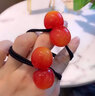 SICCSAEE簡(jiǎn)約頭繩女扎頭網(wǎng)紅少女森女系櫻桃發(fā)圈可愛(ài)車(chē)?yán)遄蛹t色頭繩 櫻桃 雙球 黑皮筋 曬單實(shí)拍圖