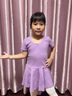 艾舞戈兒童舞蹈服女童芭蕾舞裙民族中國舞跳舞衣服幼兒練功考級服裝 紫羅蘭-短袖 140碼 身高120-130cm重48-58斤 曬單實(shí)拍圖