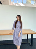 逸紅顔（E.Beauty）月竹挽 2025秋季新品提花新中式女裝禮服裙連衣裙 丁香紫 L 曬單實(shí)拍圖