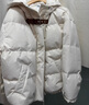 初語90白鴨絨小眾皮帶扣設(shè)計連帽羽絨服女2024冬季新款保暖外套 奶白色 XL 曬單實拍圖