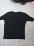 邦伊芙短袖T恤女2023新款冰絲針織衫韓版修身V領(lǐng)打底女純色ins潮夏季薄 黑色 M_建議95-105斤 曬單實(shí)拍圖
