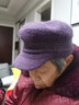 笛頌中老年女帽秋冬季韓版媽媽帽兔毛加厚雷貝帽老人帽子奶奶鴨舌帽女 紫色 有彈性（帽子圍巾） 曬單實(shí)拍圖