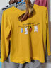 玖卡依長(cháng)袖t恤女純棉春秋季女裝新款韓版寬松百搭休閑體恤女上衣打底衫 黃曬娃娃+粉色夏之味 L 建議100-110斤 曬單實(shí)拍圖