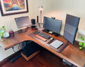 淇慕佳轉角電動(dòng)升降電腦桌臺式電腦桌家用實(shí)木學(xué)習工作臺網(wǎng)紅書(shū)桌子 S13 1.4m左轉角書(shū)桌/橡膠實(shí)木桌面 l型電腦桌+V9升級雙電機+理線(xiàn)槽 曬單實(shí)拍圖