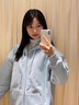 UKMRbaby藍顯白【格紋拼接】溫柔風(fēng)連帽開(kāi)衫衛衣女INS秋冬季韓風(fēng)百搭 天藍色【春秋常規款-高品質(zhì)】 S 80-90斤 曬單實(shí)拍圖