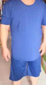 維尼瑪希（VeniMasee）男士睡衣夏天冰絲短袖短褲家居服套裝薄款寬松大碼絲滑外穿居家服 寶藍色【冰絲睡衣】 XXXL【建議體重200-230斤】 曬單實(shí)拍圖