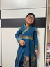 圣閑男童秋冬新年漢服古風(fēng)長(cháng)袍拜年服中國風(fēng)俠客風(fēng)書(shū)生國學(xué)兒童唐裝演 藍色加絨 140cm 曬單實(shí)拍圖