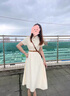 熒蒂學(xué)院風(fēng)收腰襯衫連衣裙女裝夏季2025新款正式場(chǎng)合面試裙子教師穿搭 杏色 S 曬單實(shí)拍圖