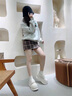 縈妃公主（YINGFEIPRINCESS）大頭樂福鞋女2025春季厚底小白鞋松糕底小個(gè)子內(nèi)增高魔術(shù)貼女鞋 米色 37 曬單實(shí)拍圖