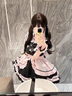 閃動(dòng)少女（SHANDONGSHAONV）洛麗塔Lolita日系黑粉女仆裝少女貓咪可愛(ài)重工動(dòng)漫連衣裙lo蘿莉塔 黑粉 S 70~95斤 曬單實(shí)拍圖