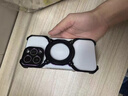 Yswen適用蘋果15手機(jī)殼金屬邊框架iPhone保護(hù)套磁吸旋轉(zhuǎn)支架鏤空散熱超薄防摔男女款新品高級感簡約潮流 【黑銀/旋轉(zhuǎn)支架殼】金屬框架+金屬鏡頭蓋 iPhone 16 Pro Max 曬單實拍圖