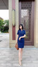 詩(shī)璐雅夏季新款高端中國風(fēng)職業(yè)連衣裙時(shí)尚休閑商務(wù)通勤修身珠寶店美容院茶藝售樓部職業(yè)裝女裝套裝工裝裙子 短藏青連衣裙 L 曬單實(shí)拍圖