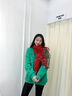 達芬奇密碼 絲巾女春秋薄款混紡圍巾女士刺繡旗袍披肩空調紗巾女友生日禮物 錦上添花 紅色 曬單實(shí)拍圖