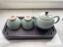 容山堂陳文德大師汝窯旅行茶具套裝泡茶壺茶杯功夫便攜茶具泡茶器全套 陳文德汝窯一壺兩杯-西施壺款 曬單實(shí)拍圖