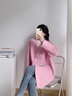 5+羊駝毛雙面呢大衣女2023冬季新款女裝優(yōu)雅繭型外套 180粉紅色 S 曬單實(shí)拍圖