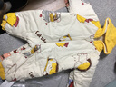 舒貝怡嬰兒衣服寶寶卡通連體衣夾棉加厚秋冬季爬服男女童保暖哈衣外出服 小貓黃色 73cm 曬單實(shí)拍圖