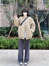 唐號(hào)（tanghao） 冬季ins潮牌寬松菱形格棉衣男日系復(fù)古棒球服外套情侶加厚棉服 A551卡其色 XL 曬單實(shí)拍圖