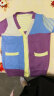 华夏子屋针织衫毛衣开衫外套女春秋新款韩版V领百搭薄款上衣女 蓝+紫色 S（95以下） 实拍图